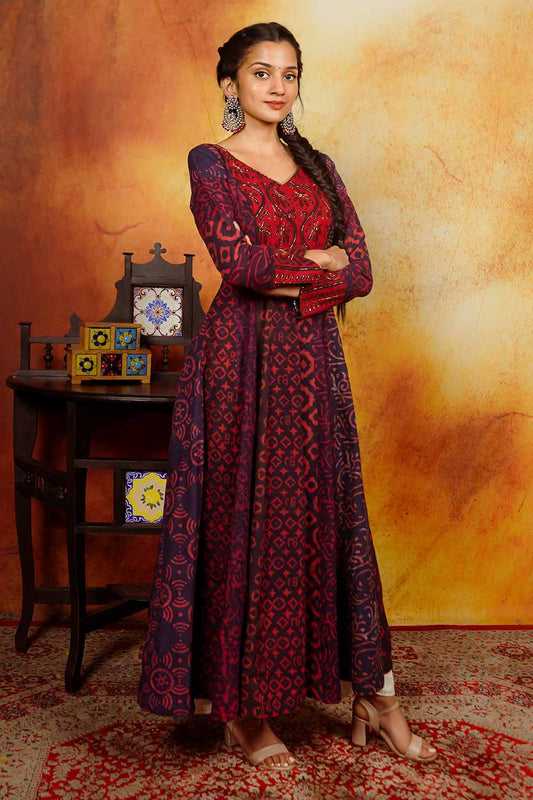 Purple Indigo Anarkali