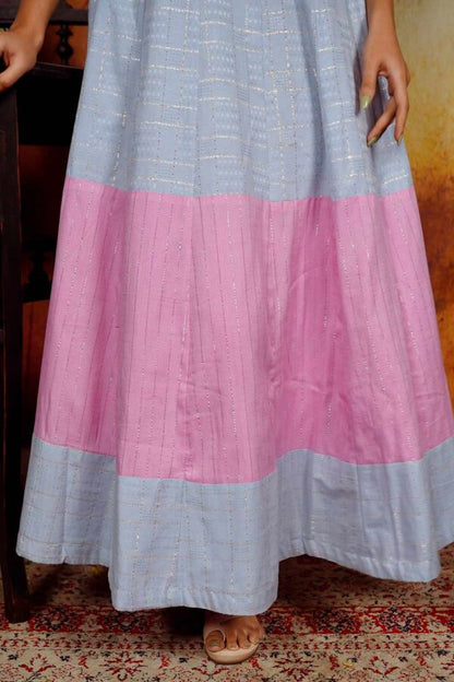 Pastel Pink & Blue Anarkali