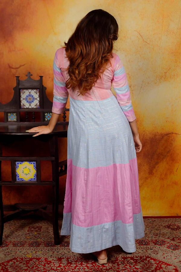 Pastel Pink & Blue Anarkali