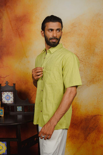 Lemon Yellow Handloom Shirt