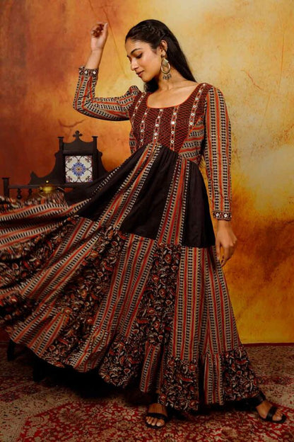 Black & Red Kalamkari Anarkali