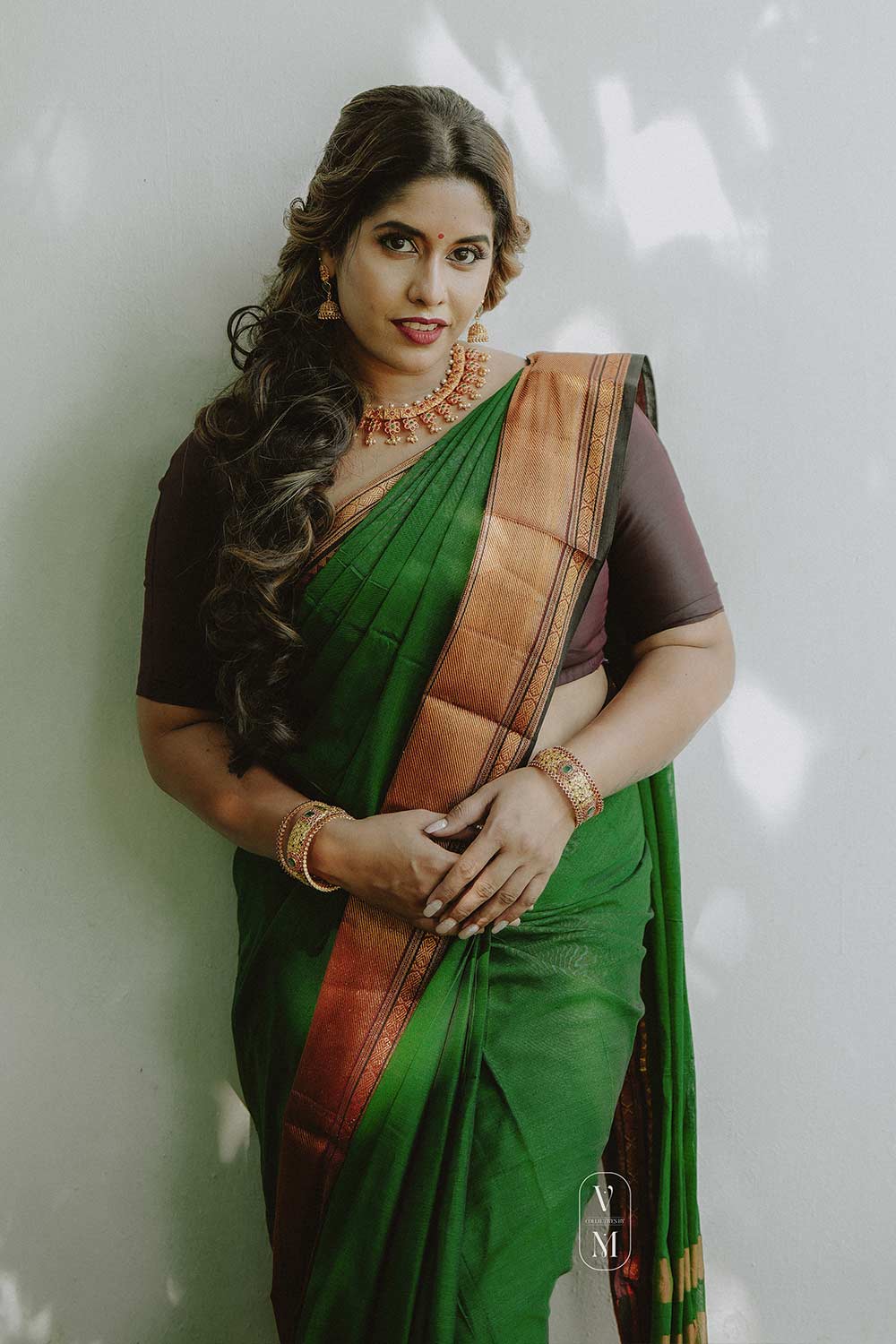 Narayanpet Handloom Peacock Green Saree