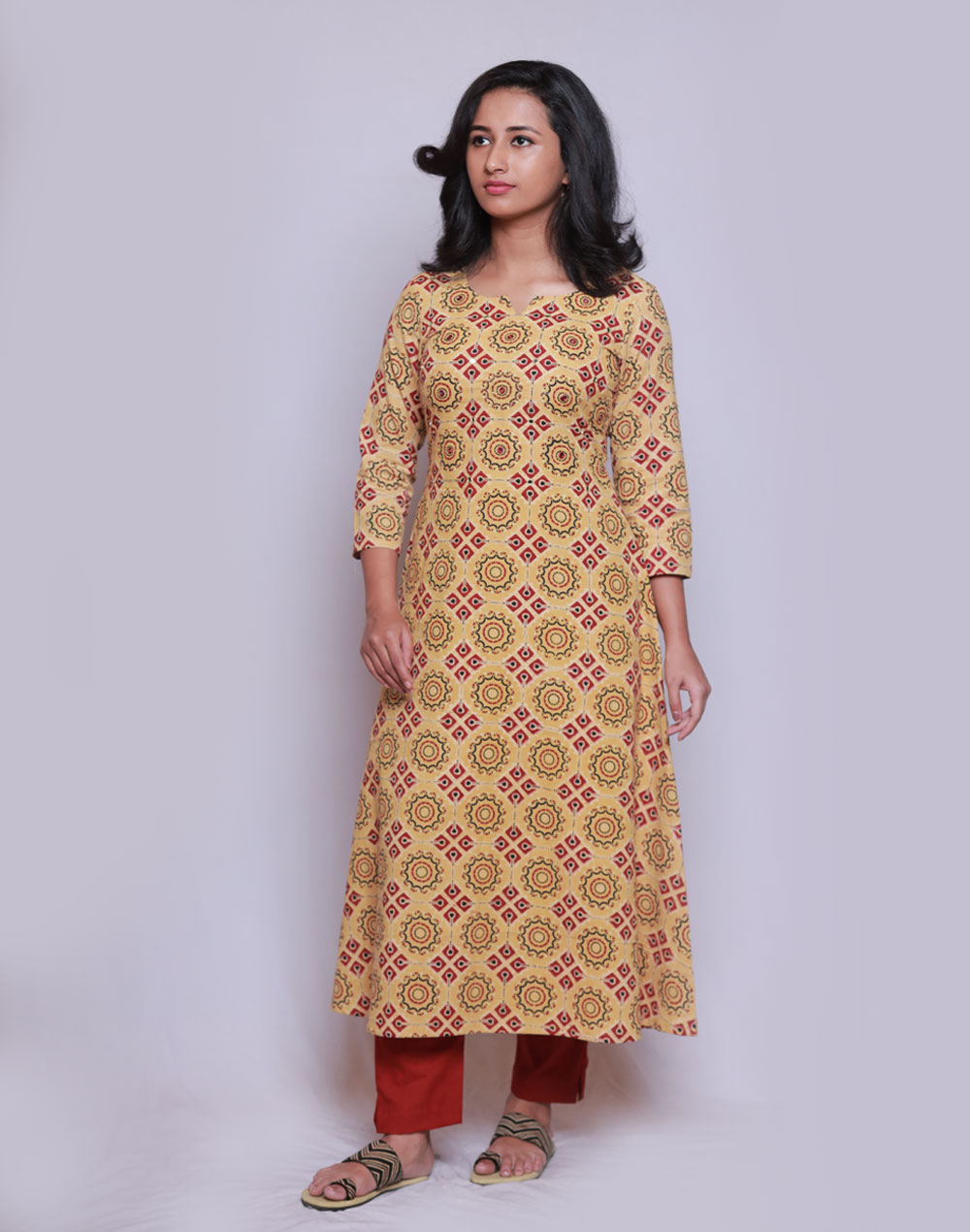 Ajrakh Printed A line Kurta set - Byhand I Indian Ethnic Wear Online I ...
