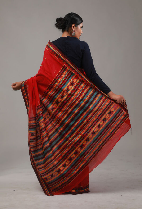 Red handloom saree