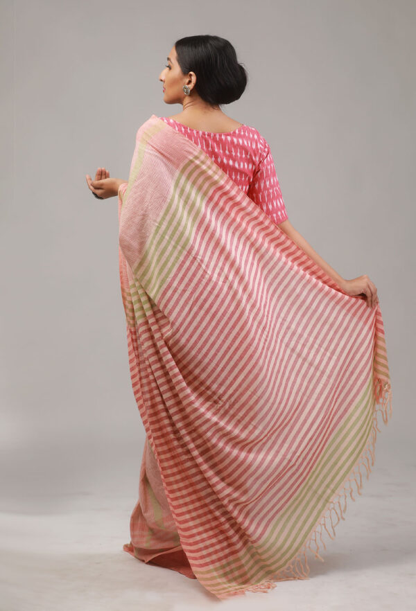 Pink shade handloom saree