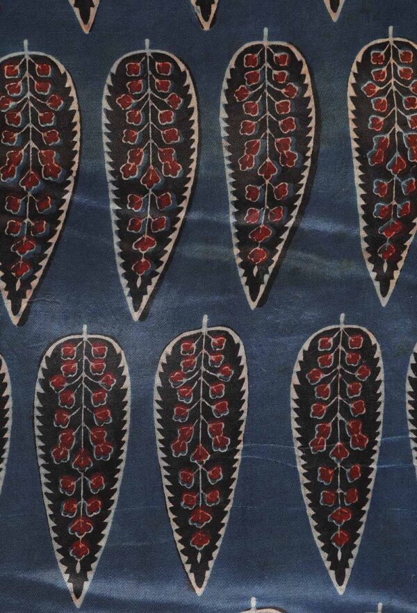 Blue Printed silk fabric