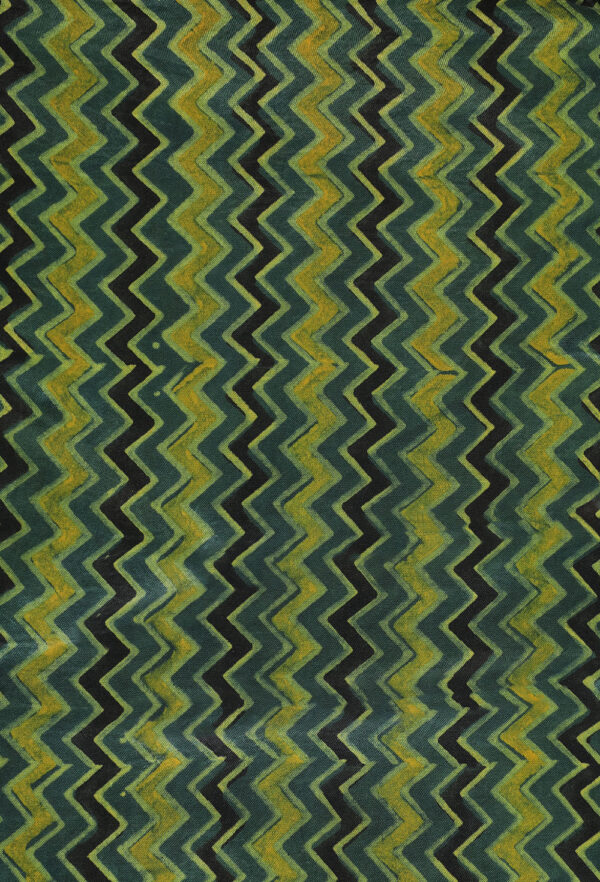 Green Base Zigzag Printed Fabric