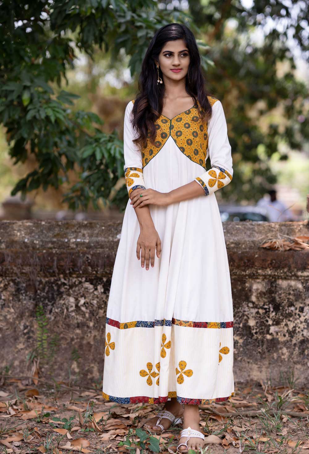 Panel Anarkali With Floral Applique - Byhand I Indian Ethnic Wear ...