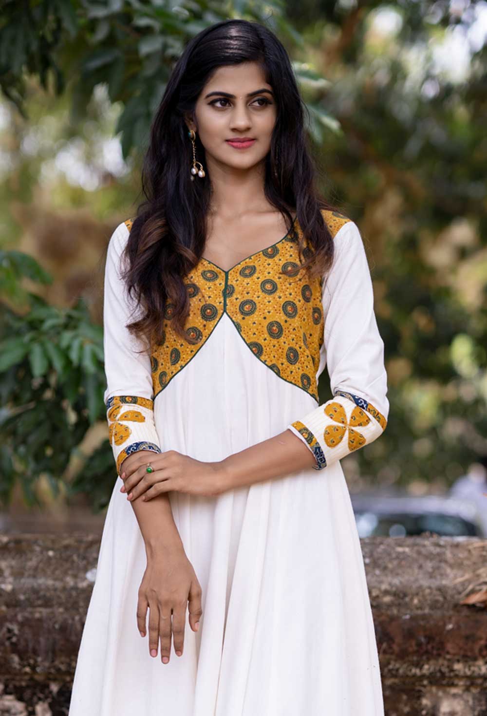 Panel Anarkali With Floral Applique - Byhand I Indian Ethnic Wear ...